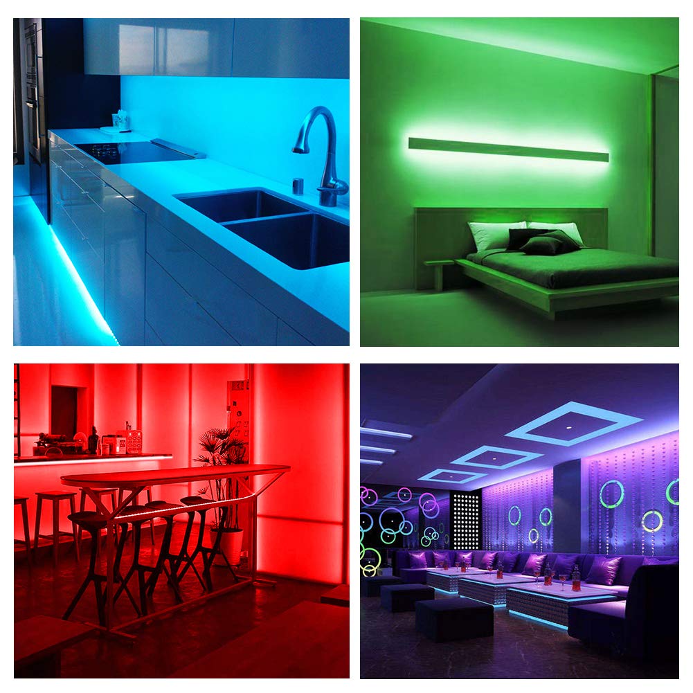 DAYBETTER LED Strip Lights 130ft Lights Strip for Bedroom, Desk, Indoor Room Bedroom Birthday Gifts RGB Decor with Remote and 24V Power Supply