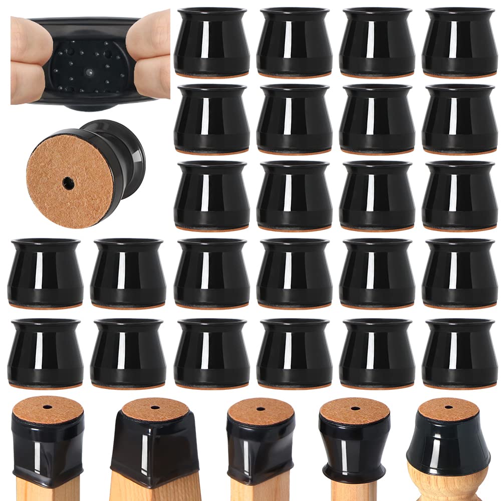 VIUME 24 Pcs Chair Leg Floor Protectors for Hardwood Floors Round