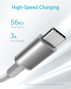 Anker USB C Charger Cable, 2-Pack 6 ft (1.8 m) USB to USB C Cable, USB A to USB C Braided Phone Charger Cable for iPhone 17/16/15, iPad Pro, Samsung Galaxy, and More(Black)
