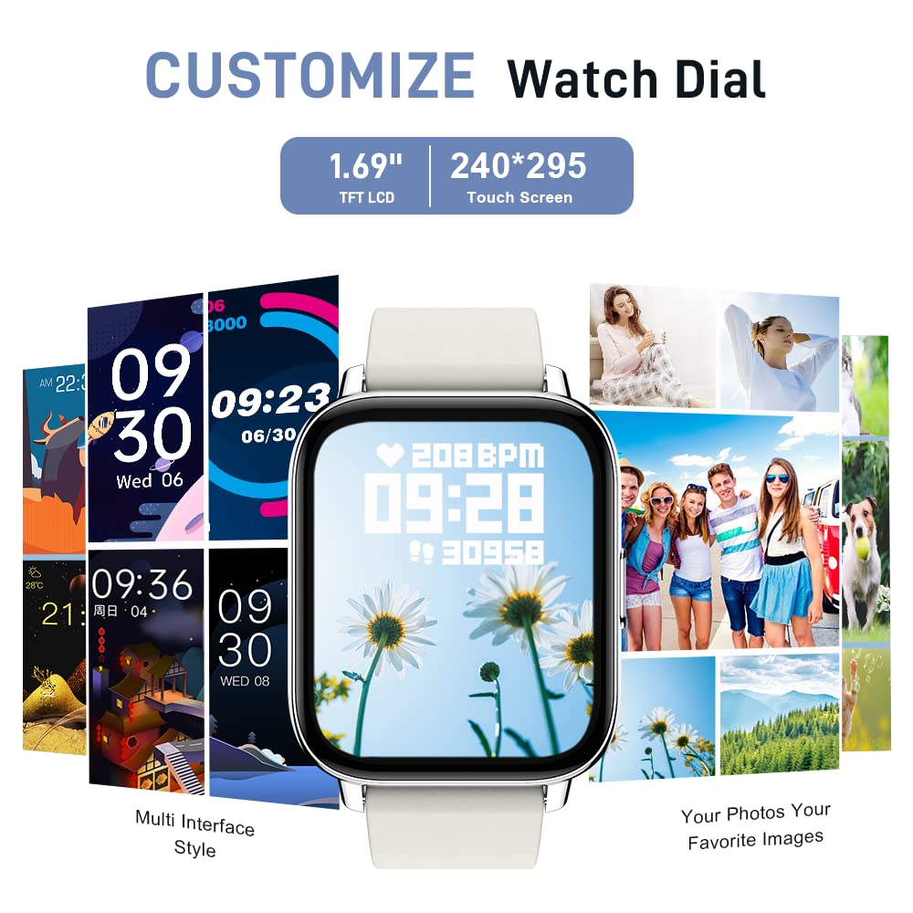 Motast Smart Watch, Fitness Tracker 1.69'' HD for Men Women