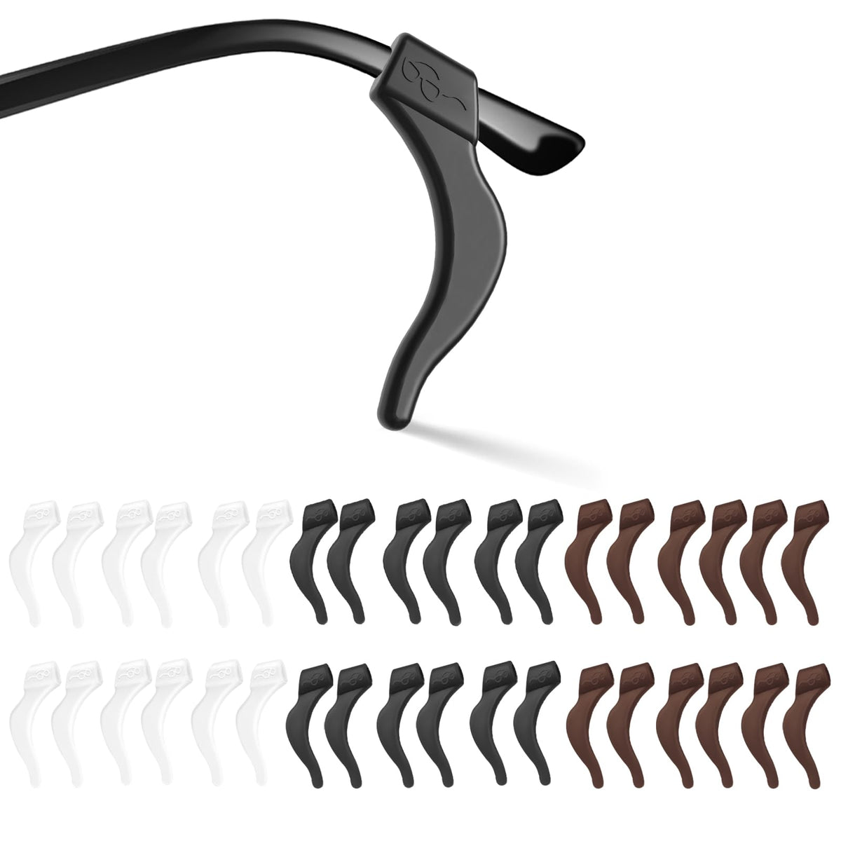 SMARTTOP Eyeglass Ear Grip-20 Pairs eye glasses ear grippers Anti-slip holders for ears,Silicone Ear Hook,glasses ear grip Retainer for Sports Glass Sunglasses Reading