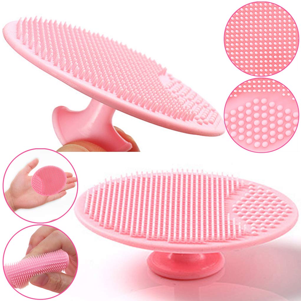 Baby Bath Brush, Baby Cradle Cap Brush, Silicone Massage Brush, Silicone Scrubbers Exfoliator Brush, Baby Skin Scrubbers Essential for Dry Skin, Cradle Cap and Eczema 2 Pack (Small-Blue&Green)