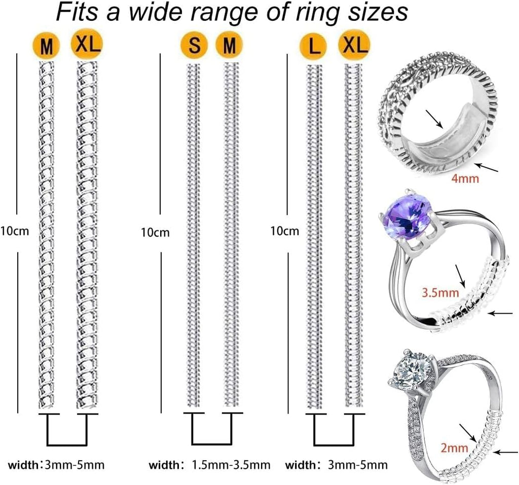 Eiito Ring Sizers for Loose Rings, 6 Sizes Fitter, Reduces Size by 0.5-1.5