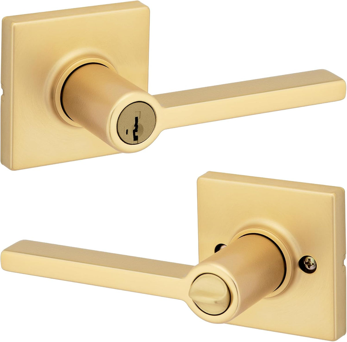 Kwikset Casey Privacy Door Lever with Lock, Matte Black