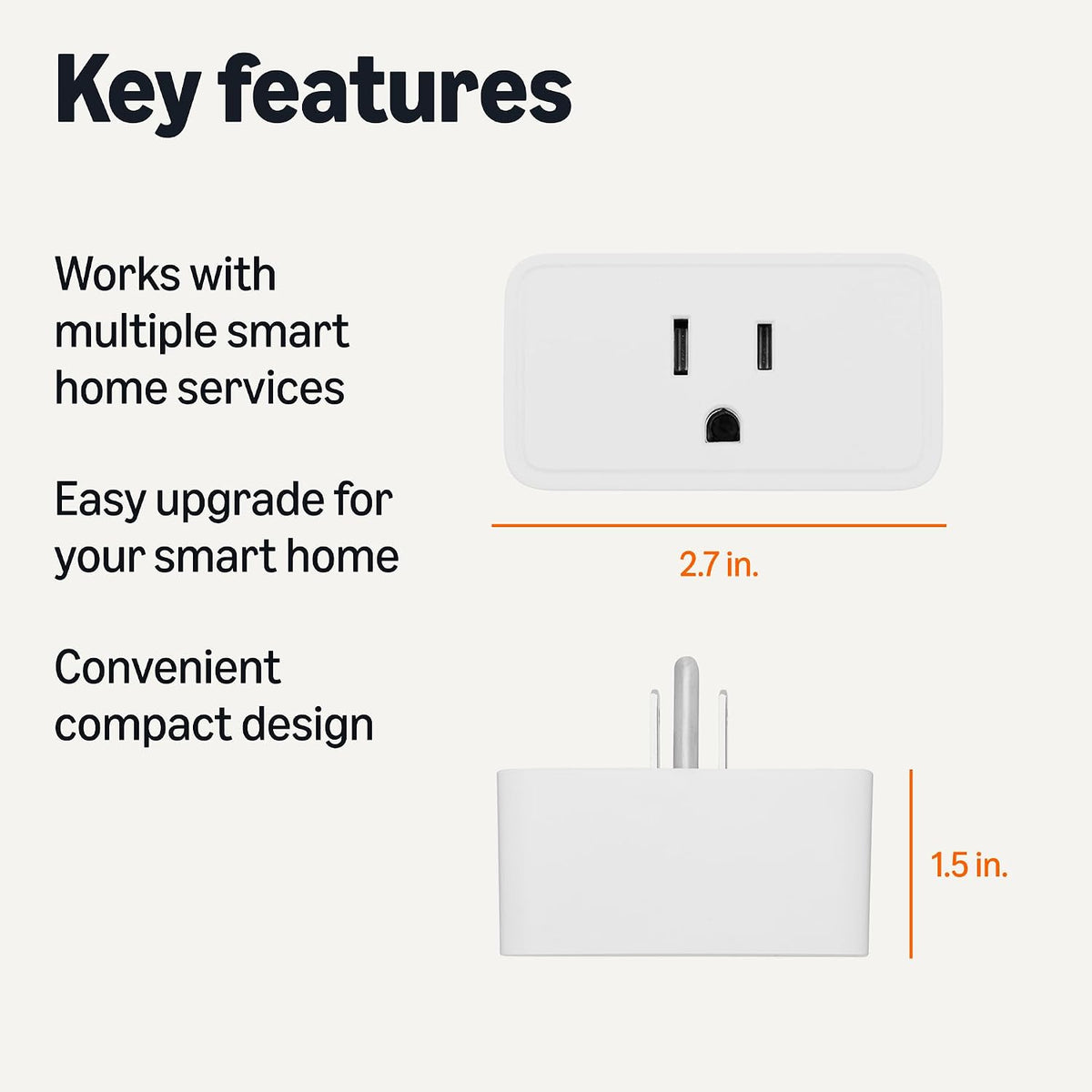 Amazon Basics Smart Plug, Works with Alexa Only, Voice Control, Remote APP Control, Schedule, Compact Design, Versatile, 2.4 GHz Wi-Fi, No Hub Required, 4-Pack, White