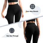 Leafigure 2-Pack High Waist Gym Leggings with Pockets for Women