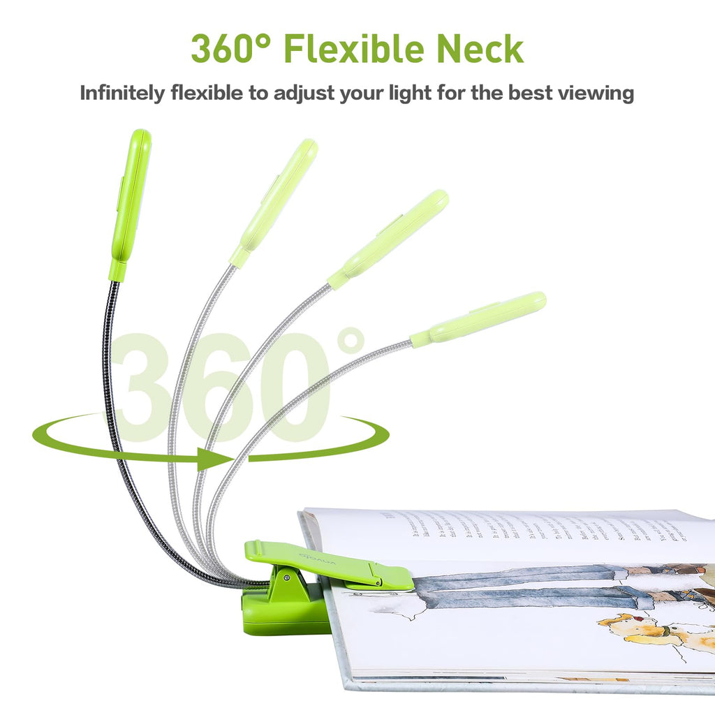 VAVOFO Rechargeable Reading Light, Clip on Book Light for Reading in Bed