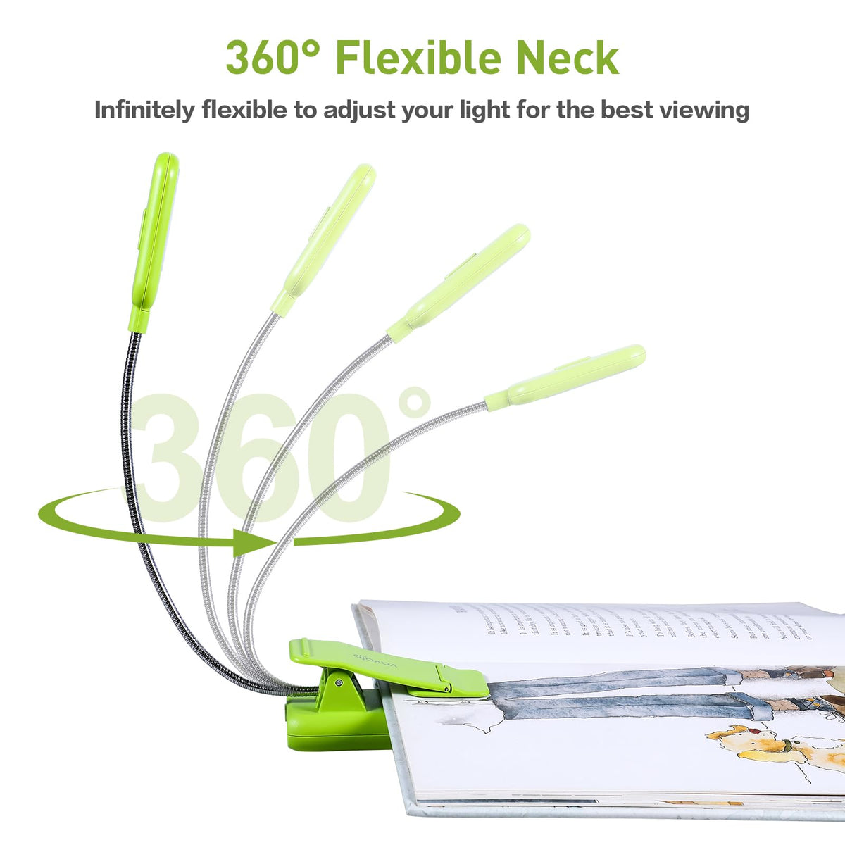 VAVOFO Rechargeable Reading Light, Clip on Book Light for Reading in Bed