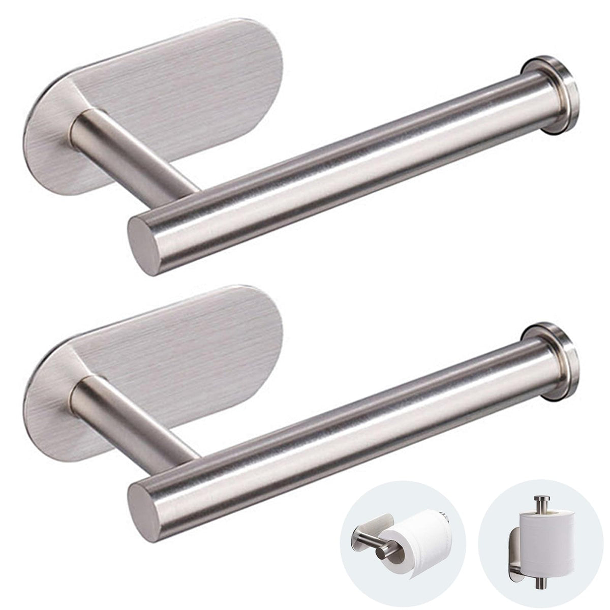 JOPOFI Toilet Paper Holder - Adhesive Toilet Paper Holder - Matte Black