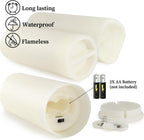 YOROXRG Solar flameless Candles Outdoor Waterproof,Dusk to Dawn Outdoor Lighting, Flickering fameless Reusable LED Light Candles for Lantern Garden Camping and Home Decor, 3D Wick (3"X6") Set of 2