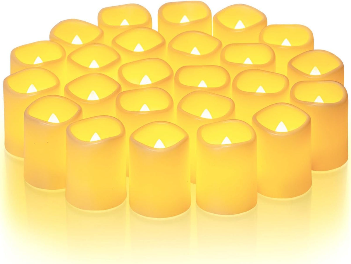 Homemory 24 Pack Red Flameless Flickering LED Votive Tealights Candles