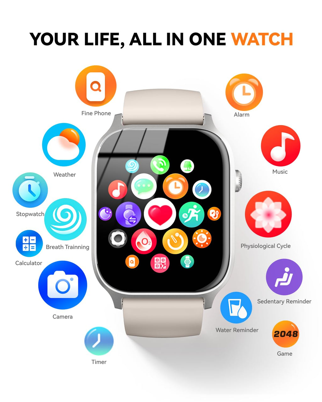 Smart Watch for Men Women- Answer/Make Call, 2026 IP68 Waterproof Fitness Tracker Watch with Sleep Step Counter Activity Smartwatch for Samsung Android iPhone iOS (Deep Burgundy, 1.83)