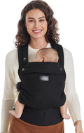 Momcozy Baby Carrier for 3-24M/3.2-20kg, Waist 64-127cm, Cotton Black