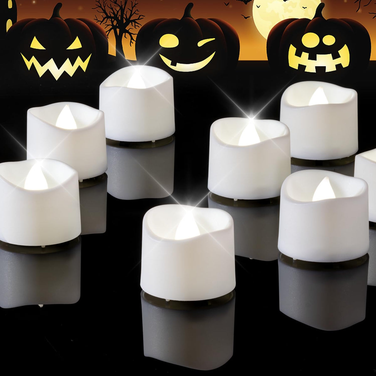 Homemory 24-Pack Flameless Tea Lights Candles Battery Operated, 200+ Hours