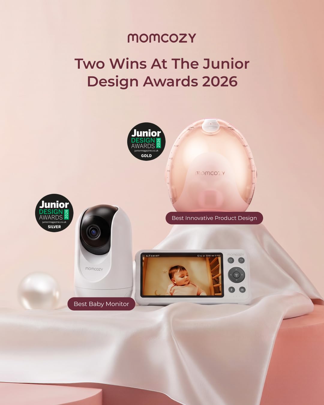 Momcozy M5 Smart Wearable Breast Pump, Double Pack, Gray