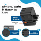 Ceptics 45W Universal Travel Adapter w/ 3 USB-A, 2 USB-C & Universal Input