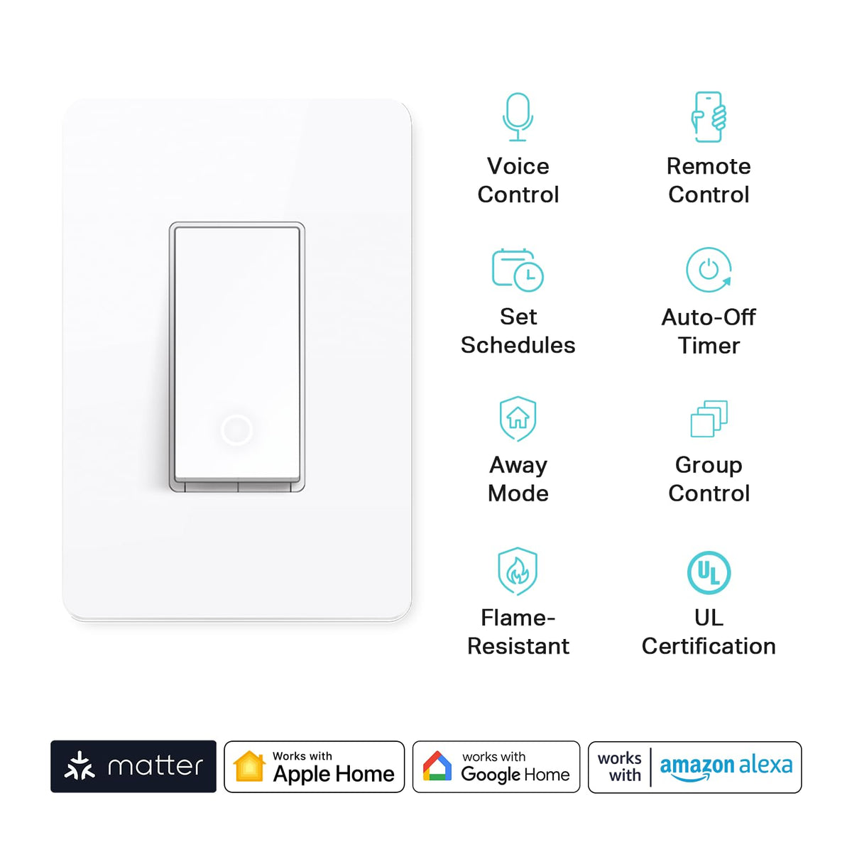 Kasa Smart Light Switch, Single Pole, Need Neutral Wire, HS200