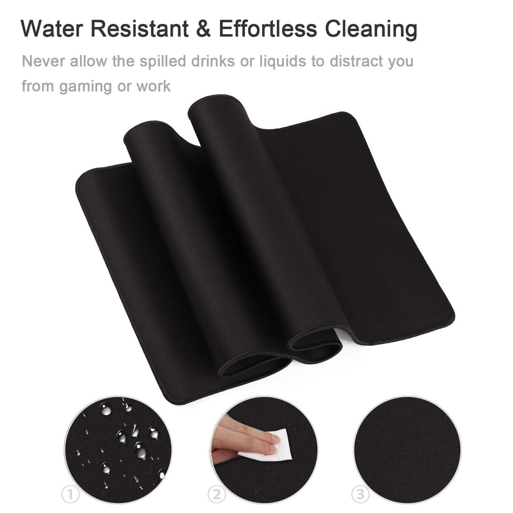 Gaming Mouse Mat/Large Mouse Pad 900 x 400 x 3mm / XXL mouse pad/large size | improved precision and speed | rubber base for stable grip on smooth surfaces | non-slip (90x40 Black)
