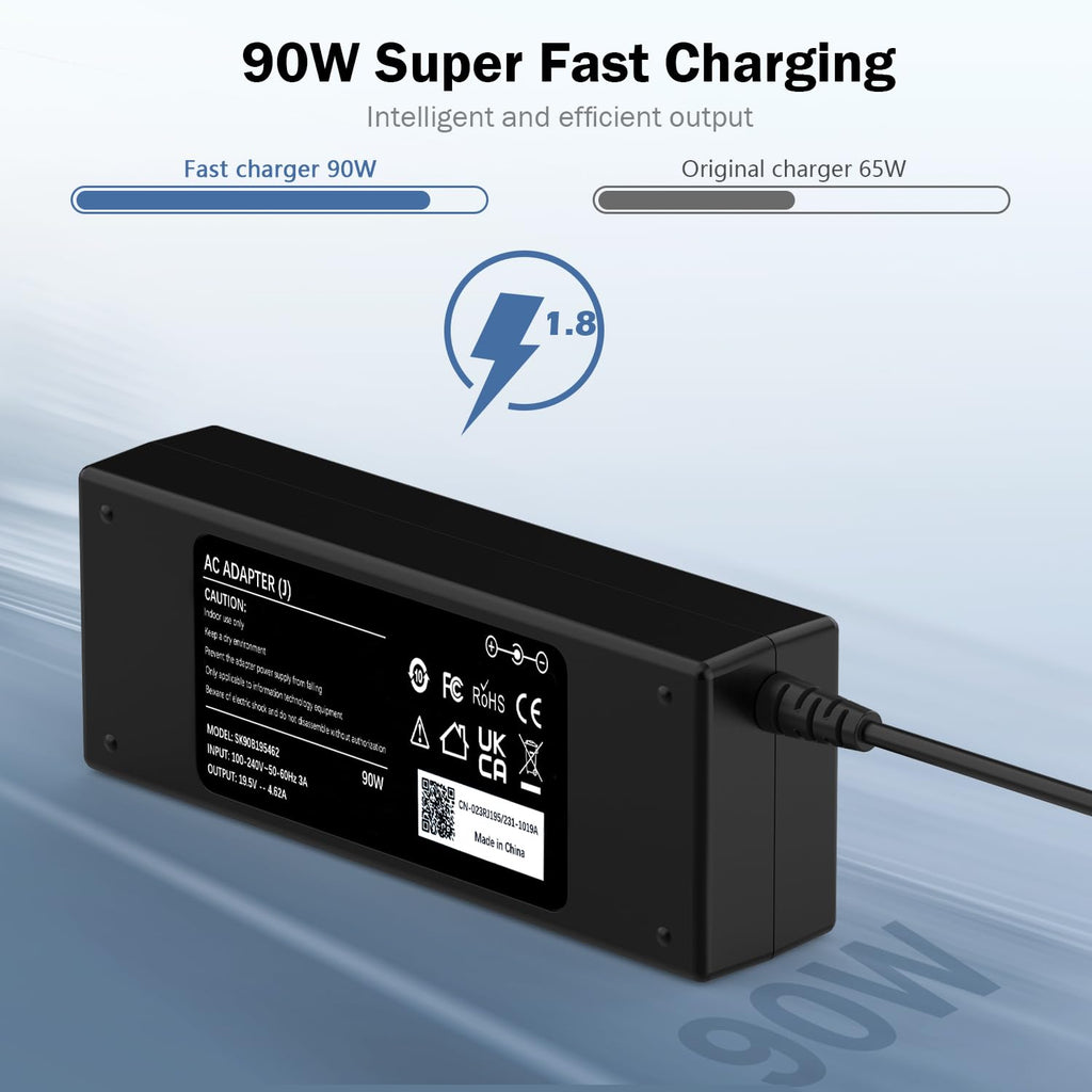 90W Laptop Charger Compatible with HP EliteBook Probook Pavilion Compaq