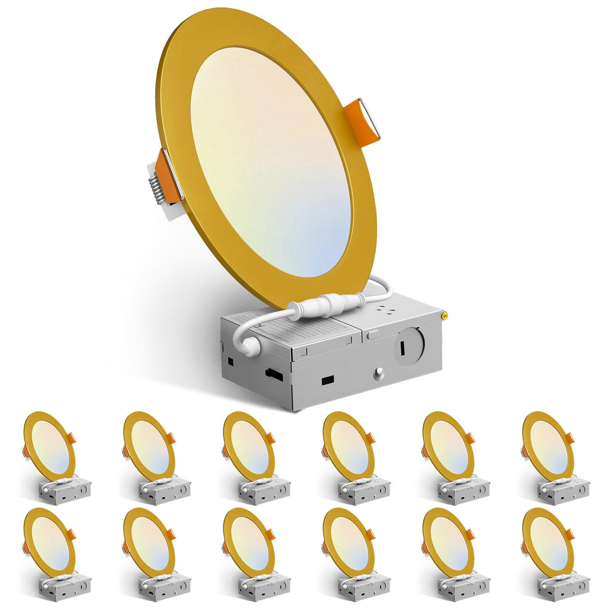 Amico 12 Pack 3 Inch LED Recessed Lighting, Canless Wafer Downlight, White