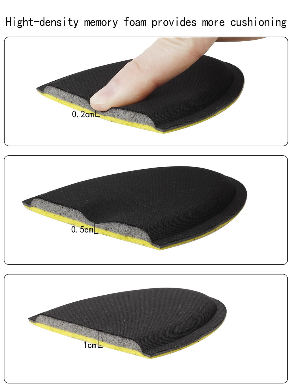 riemot Memory Foam Insoles for Men and Women - Replacement Shoe Inserts Comfort Cushioning for Sports Shoes, Trainers, Sneakers, Work Boots and Walking Shoes, Black with Yellow Base, UK8 / EU42