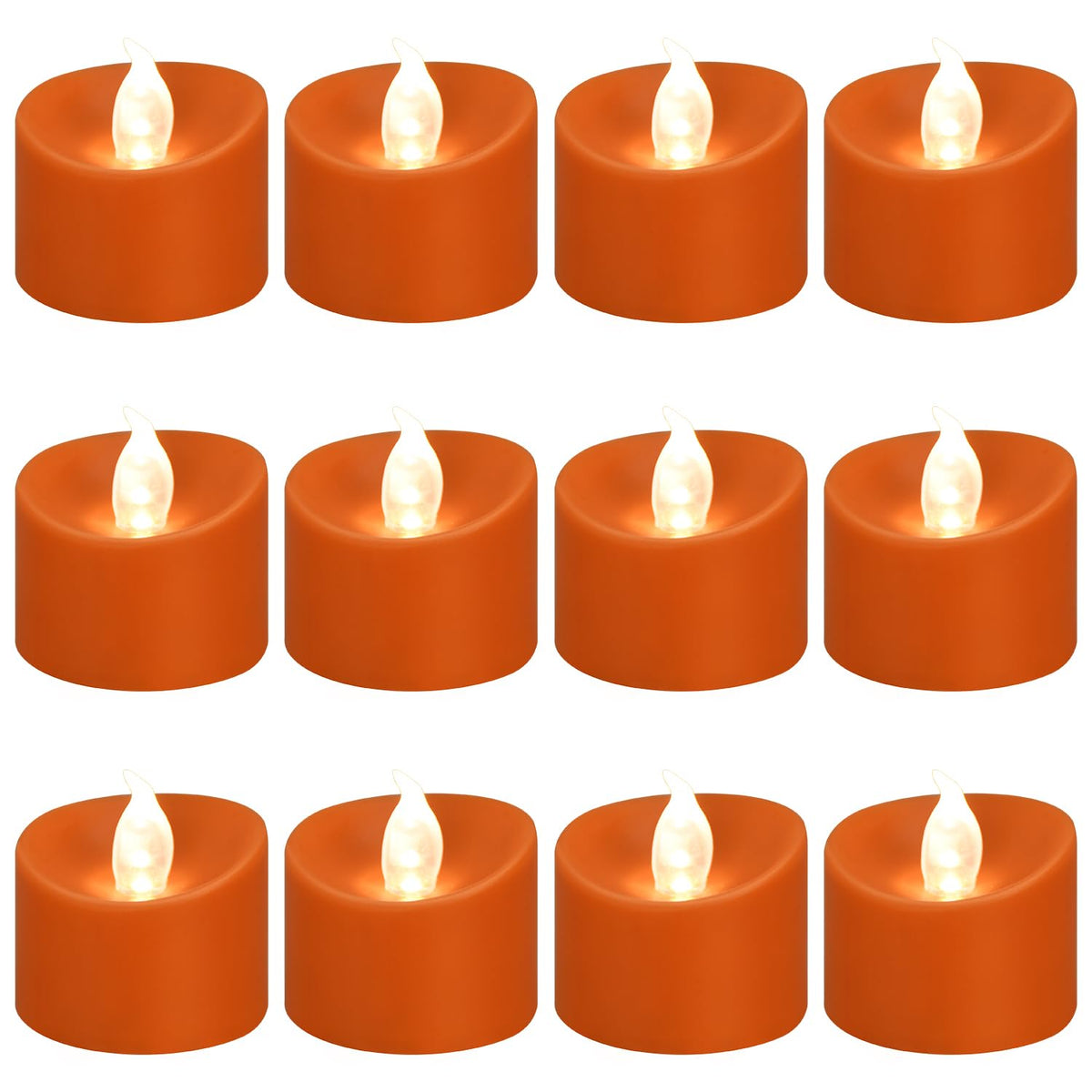 100 Pack Flickering LED Tea Lights, Last 100H+, Warm White Light