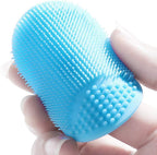 Baby Bath Brush, Baby Cradle Cap Brush, Silicone Massage Brush, Silicone Scrubbers Exfoliator Brush, Baby Skin Scrubbers Essential for Dry Skin, Cradle Cap and Eczema 2 Pack (Small-Blue&Green)