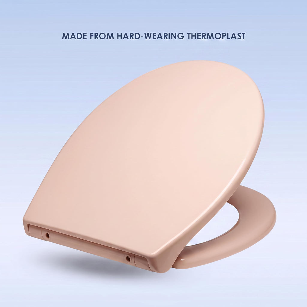 AQUALONA® Premium Thermoplastic Toilet Seat Soft Close Hardwearing Seat with Two Button Hinge Release D Shaped Easy to Clean Simple Installation Top and Bottom Fittings (Blue - D Shape)