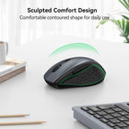 TECKNET Wireless Mouse for Laptop, 4800 DPI Optical Computer Mice with 6 Adjustable Levels, 30 Months Long Battery Life 2.4G Cordless USB Silent Mouse for Notebook, PC, Office Home Work -Grey