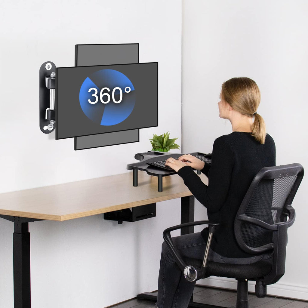 Suptek Full Motion TV Wall Mount Bracket for Most 13-30 inch TVs and Monitors, Flat and Curved TVs up to 28lbs, Tilt Swivel and 16.9 inch Extension, Max VESA 100x100mm, Black, MA2776