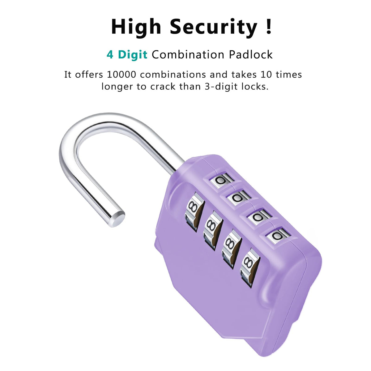 ZHEGE Combination Padlock, 4 Digit Combination Locker Padlock (Red)