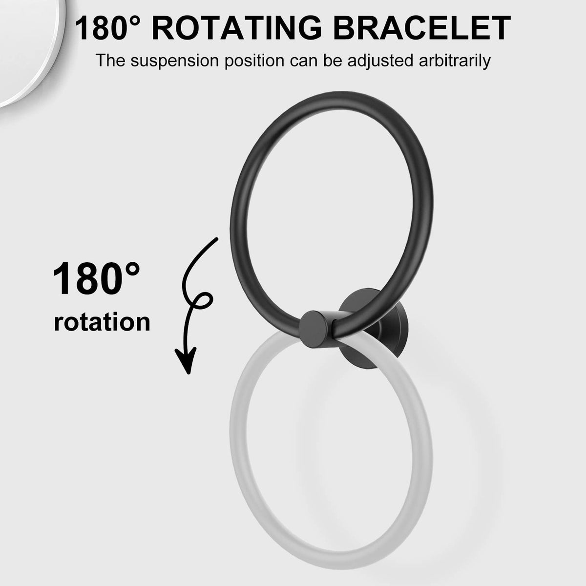 SetSail Towel Holder for Bathroom Wall Matte Black Towel Ring