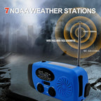 2000mAh Wind Up Solar Radio, Emergency Weather Radio,FM/AM Hand Crank Radio