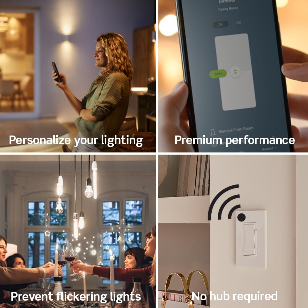 Leviton Decora Smart Switch, Wi-Fi, D315S-1RW, White