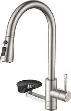 FORIOUS Kitchen Faucet with Cup Washer, Pull Down Sprayer, Brushed Nickel