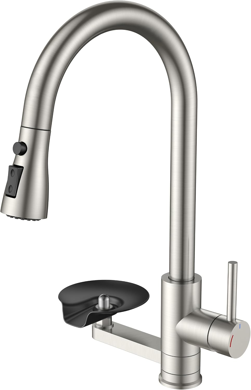 FORIOUS Kitchen Faucet with Cup Washer, Pull Down Sprayer, Brushed Nickel