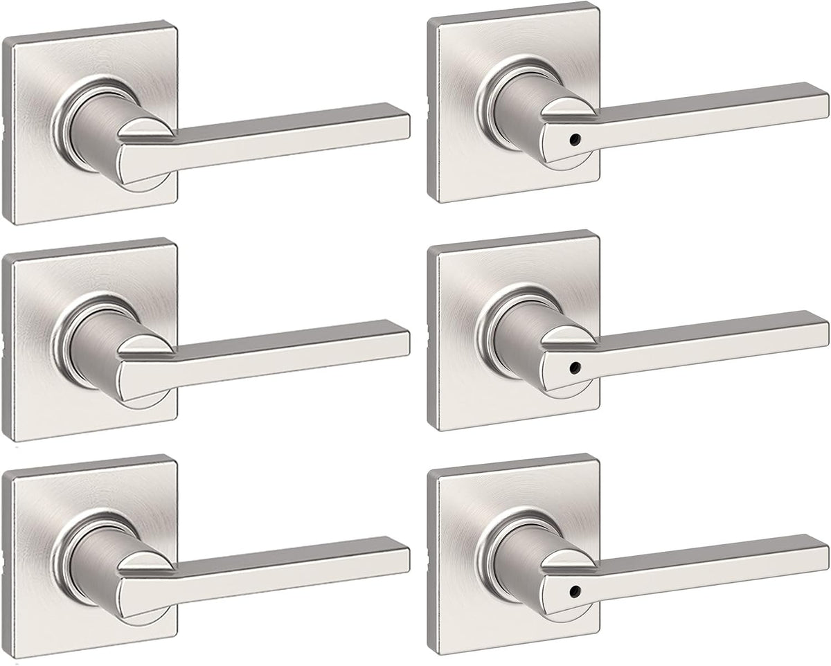 Kwikset Casey Privacy Door Lever with Lock, Matte Black