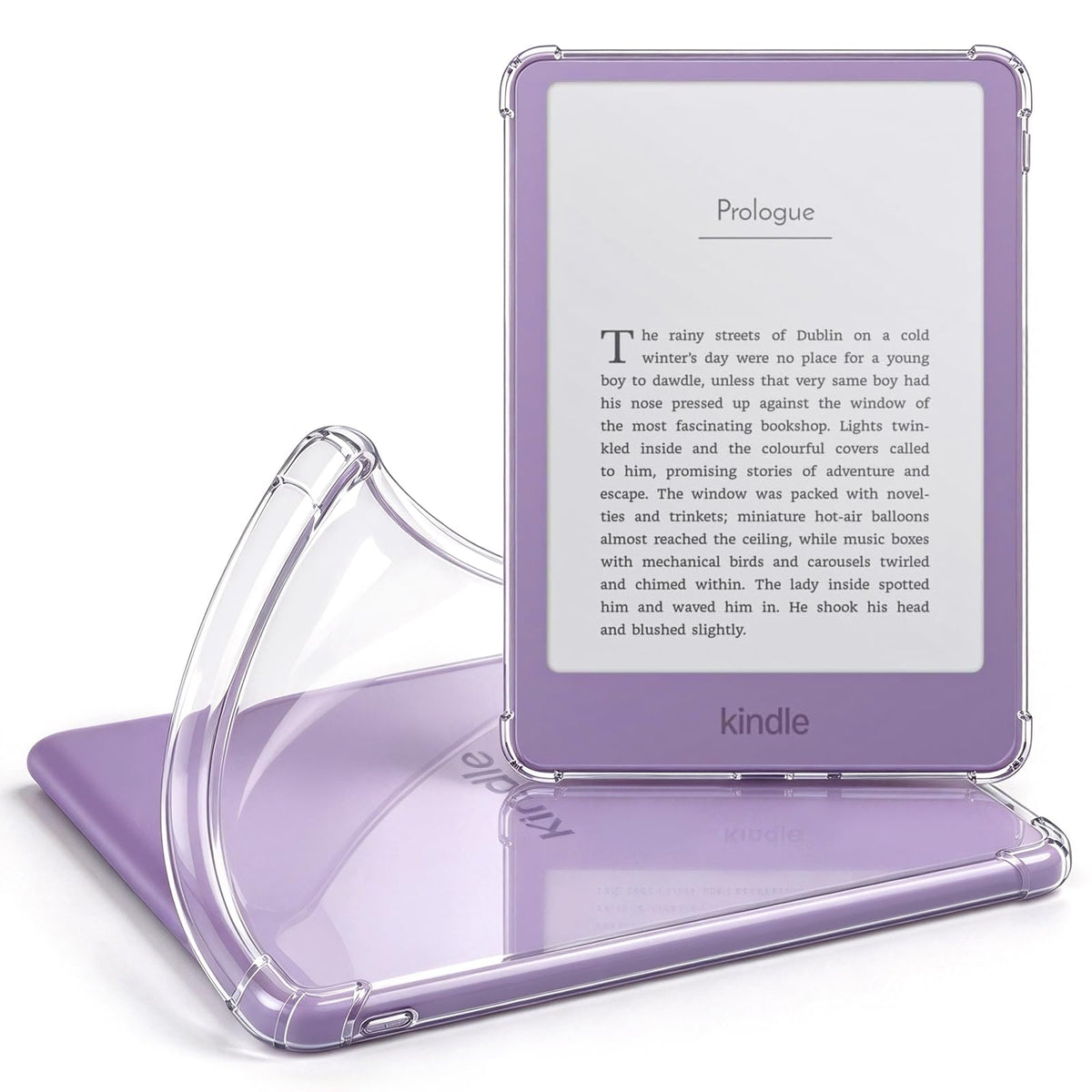 CoBak Clear Case for 6" Kindle 11th Generation 2024 and 2022 - Ultra-Slim Soft TPU Transparent Cover with Hand Strap, Lightweight & Durable Protection, Rose Gold