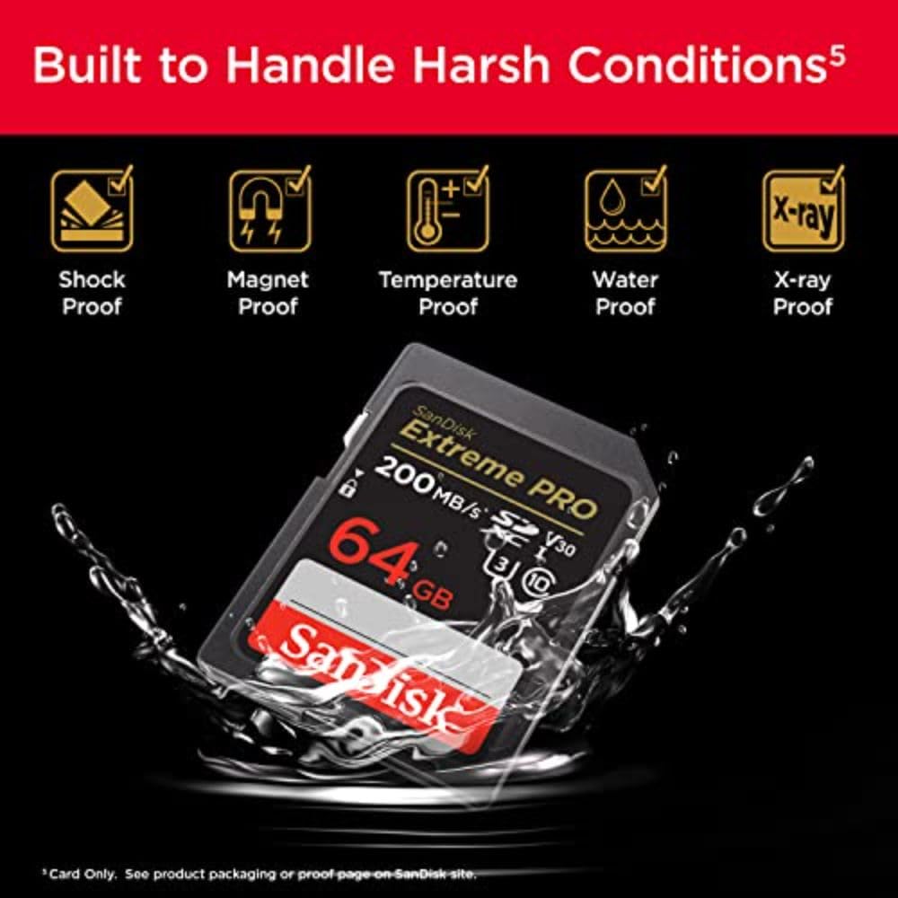 SanDisk 1TB Extreme PRO SDXC card, SD Card, V60 Memory card, 6K & 4K UHD, up to 280 MB/s, Shock, Temperature, Water and X-Ray Proof, RescuePro Deluxe data recovery software, UHS-II, Class 10, U3