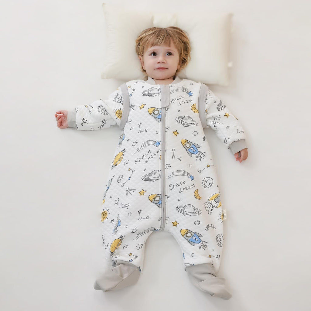 Baby Sleeping Bag with Feet, 2.0 Tog, Removable Sleeves 6-18 months