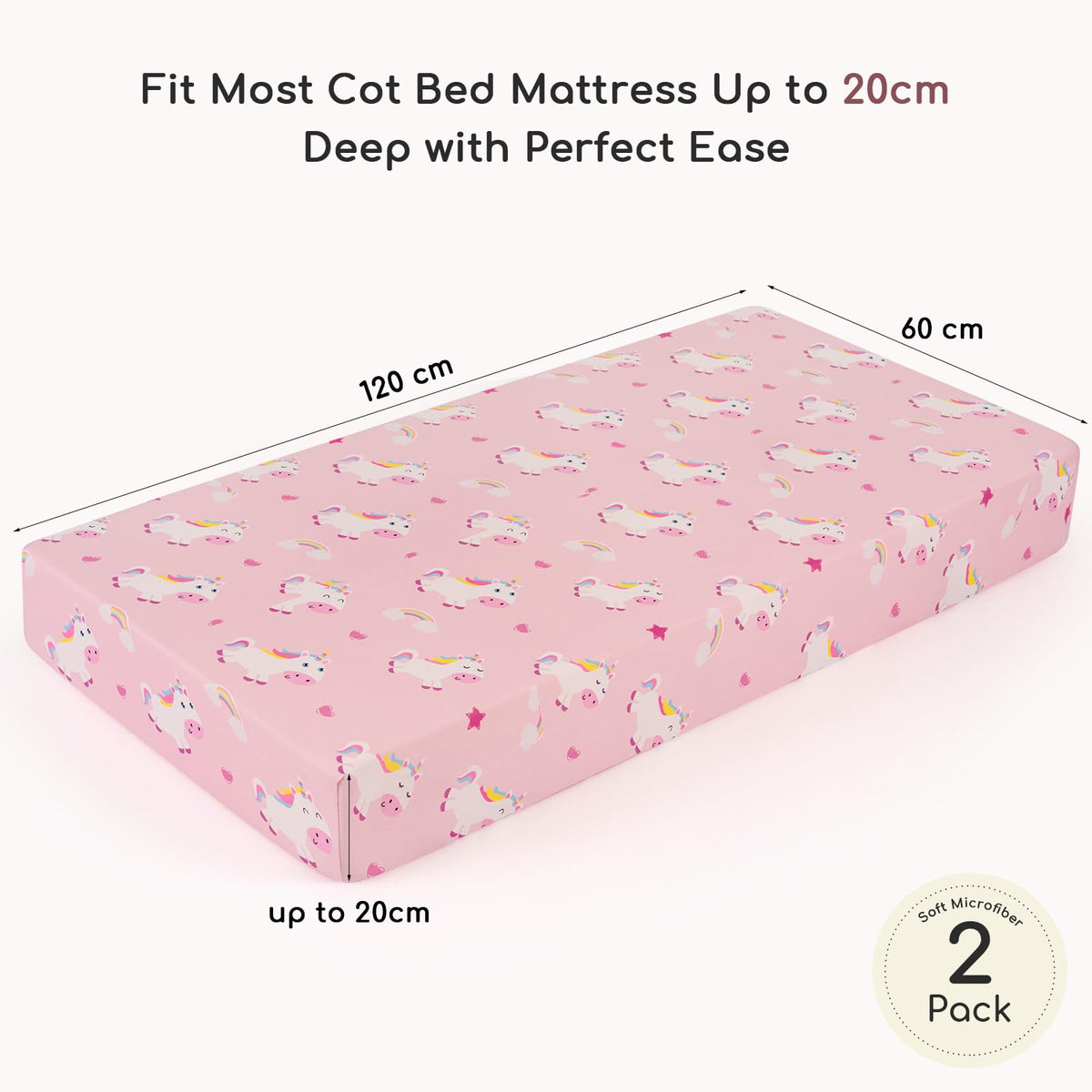 Next to Me Crib Sheets 83x50 cm Fitted 2 Pack Bedside Crib Sheets