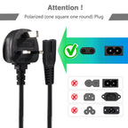 TV power cable 3M, 2 Pin Mains Power Lead Fig Figure 8 UK Power Cable, IEC320C7 to BS 1363 C7 Figure 8 Power Lead compatible with Samsung LG Philips Toshiba TV/Printer/PS4/PS3/PS5…