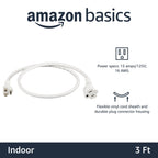 Amazon Basics Extension Cord, 3 Prong Outlet Extender, Indoor Power Cord, 13 Amps, 125V, 6 Ft, Black