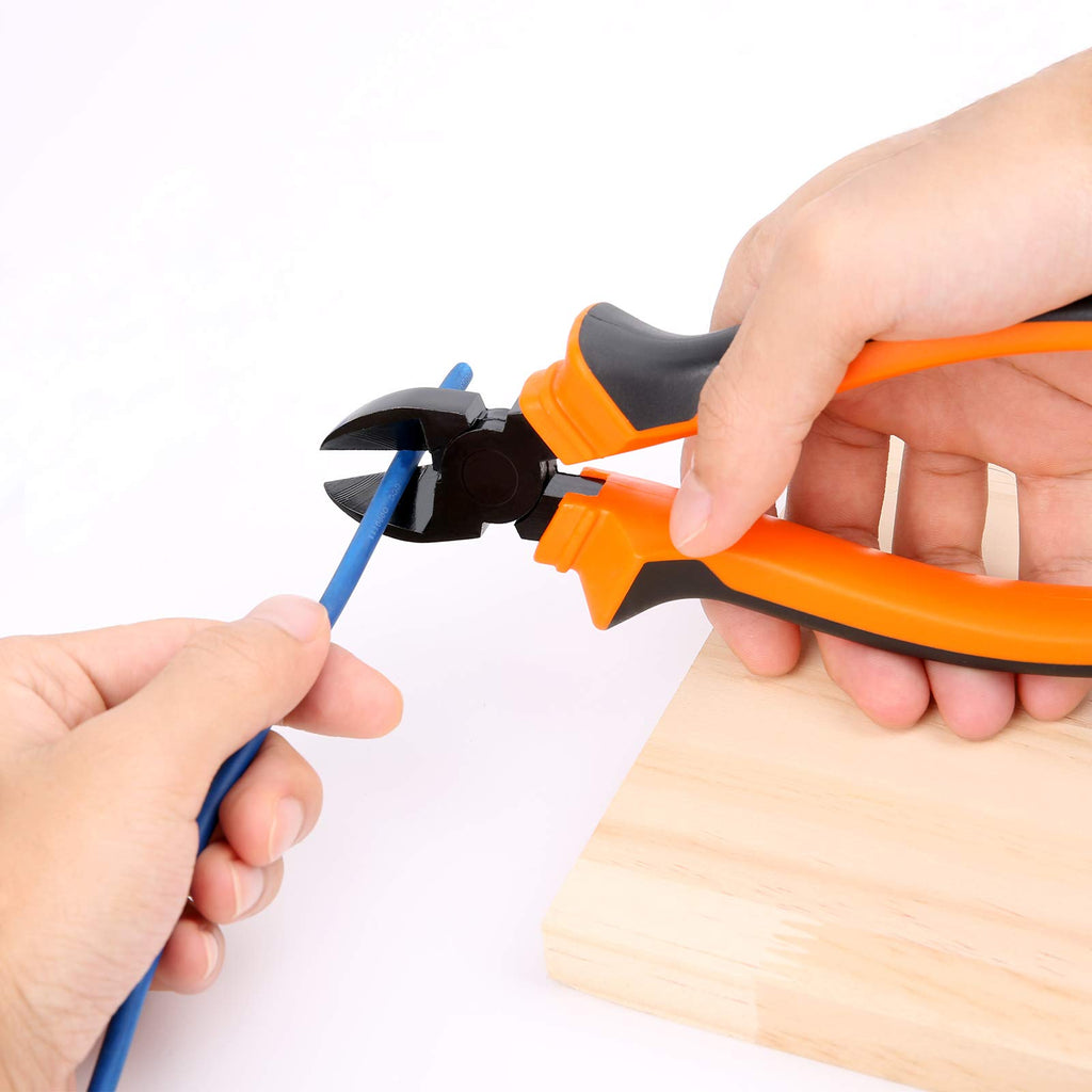 BOENFU Wire Cutters Heavy Duty Snips Flush Cut Side Cutters Pliers
