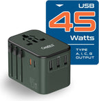Ceptics 45W Universal Travel Adapter w/ 3 USB-A, 2 USB-C & Universal Input