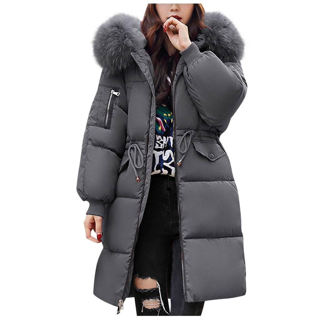 Winter Coats for Women Uk Fleece Jacket Womens Warm Outwear Windproof Plus Size Ladies Trench Coat Baggy Fleece Lined Quilted Puffer Jackets with Hood for Cold Weather