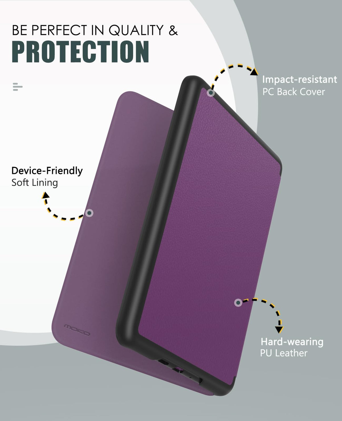MoKo Case for 7" Kindle Paperwhite 12th Gen&Colorsoft 2024, Space Gray