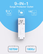 Surge Protector Outlet Extender with Rotating Plug, Multi Plug Wall Outlet
