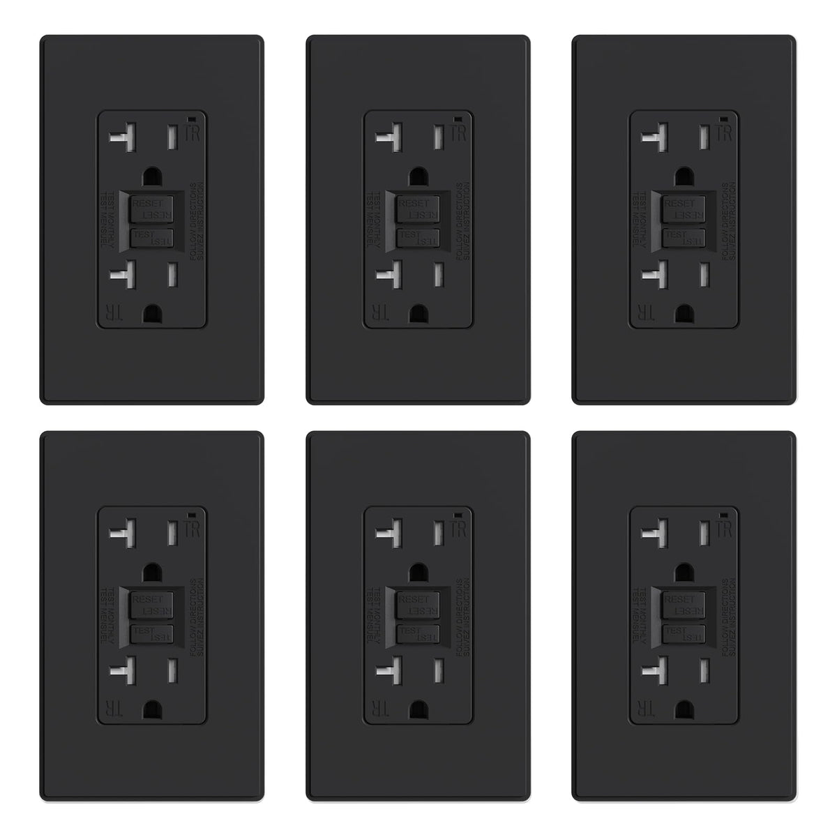 ELEGRP GFCI Outlet 20 Amp, Self-Test GFI Electrical Outlet with Thinner Design, TR Tamper Resistant GFCI Receptacle, Ground Fault Circuit Interrupters with Wall Plate, UL Listed, Light Almond, 1 Pack
