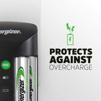 Energizer Recharge Pro Battery Charger + 4 AA Batteries Included 2000 mAh